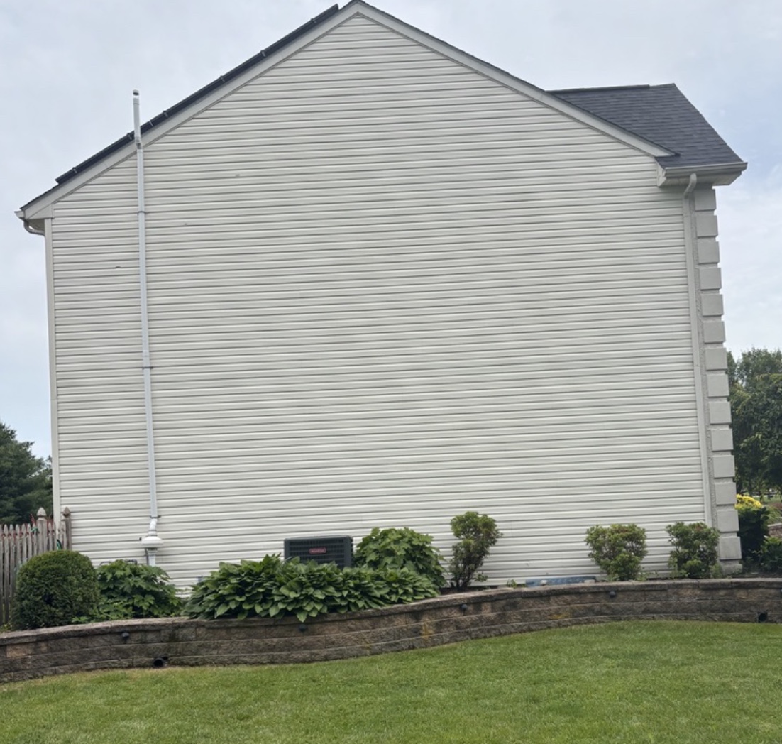 After power washing - clean house siding